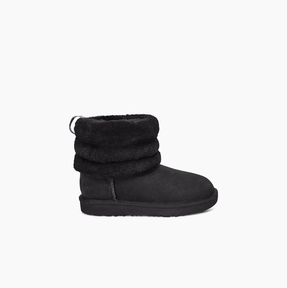 UGG Fluff Mini Quilted - Boots Småbarn - Svart (NO-O981)